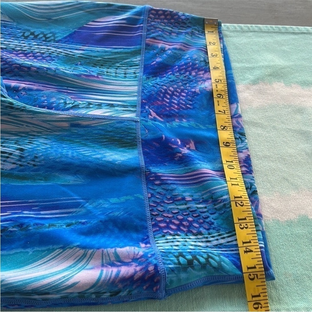 Reel Legends Keep It Cool Blue Coastal Print Athletic Leggings L - Picture 6 of 8